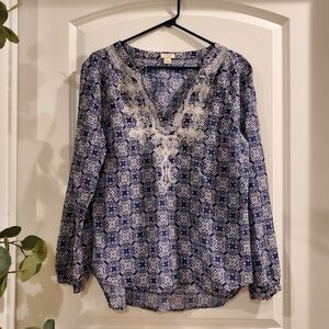 J. Crew Tunic Embroidered Blouse